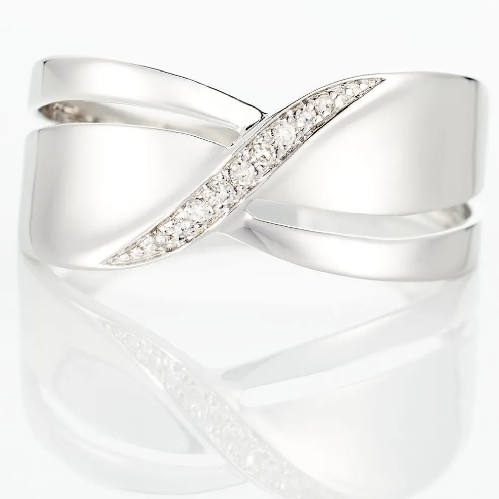 Bague Camomille Or Blanc Diamant
