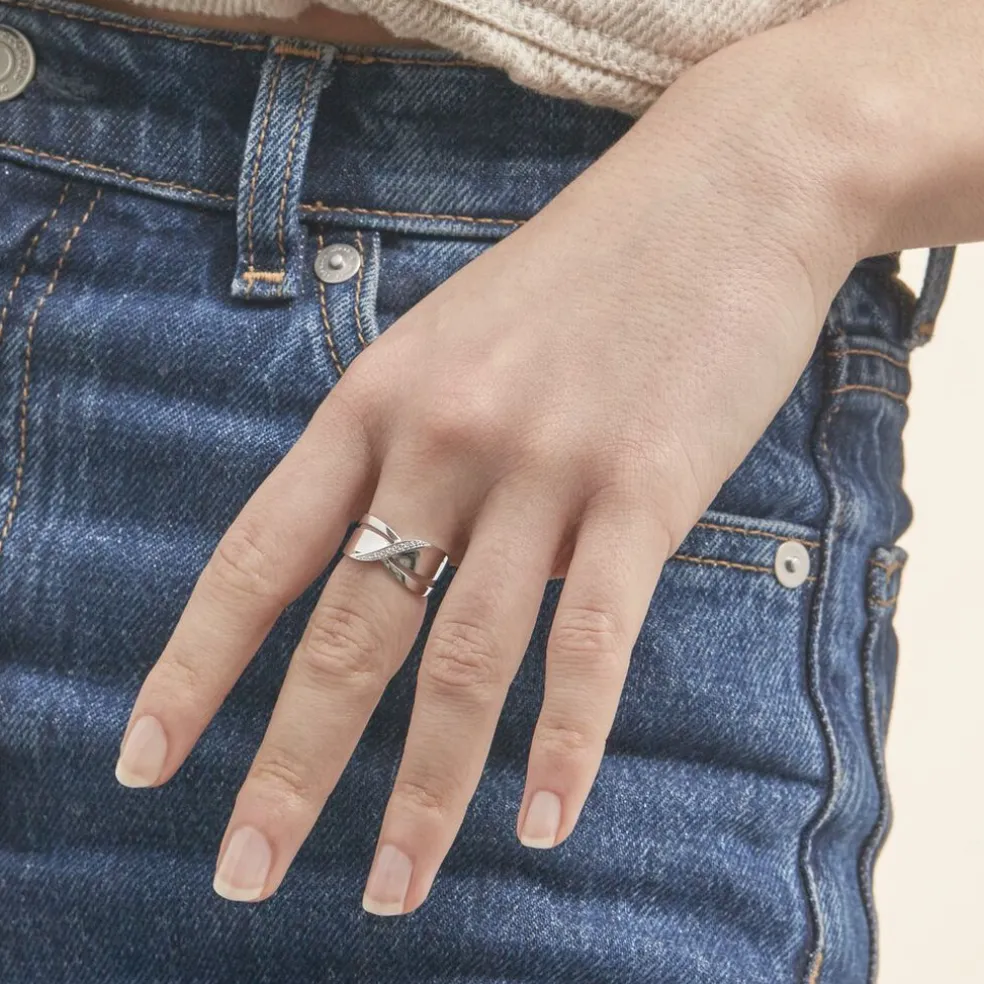 Bague Camomille Or Blanc Diamant