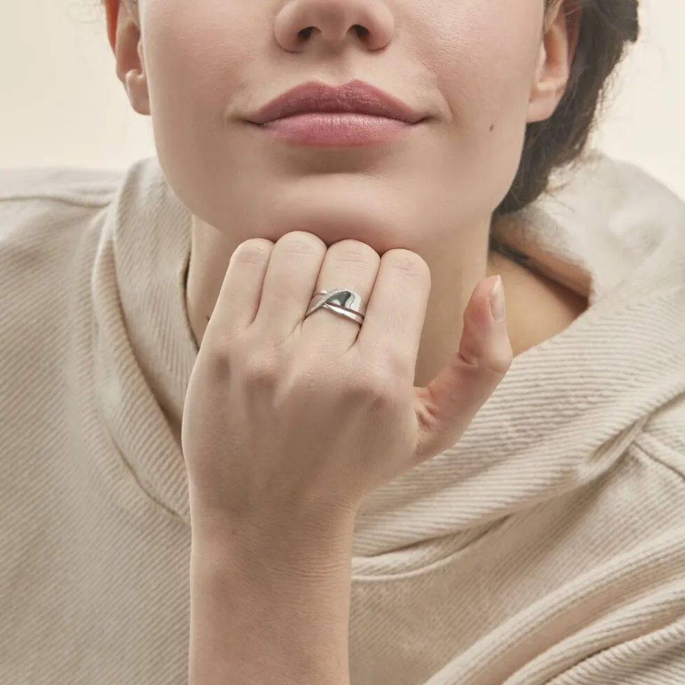 Bague Camomille Or Blanc Diamant