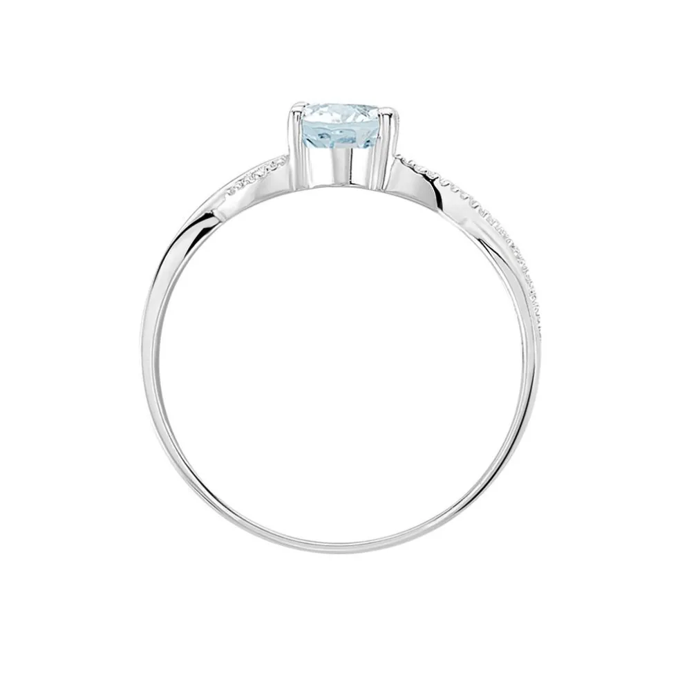 Bague Candice Or Blanc Aigue Marine