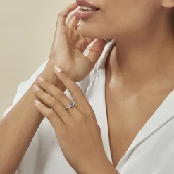 Bague Candice Or Blanc Amethyste