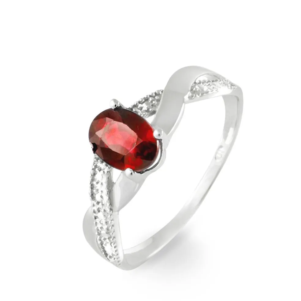 Bague Candice Or Blanc Grenat