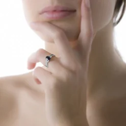 Bague Candice Or Blanc Grenat