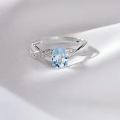 Bague Candice Or Blanc Topaze