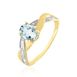 Bague Candice Or Jaune Aigue Marine