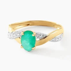 Bague Candice Or Jaune Emeraude