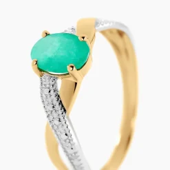 Bague Candice Or Jaune Emeraude