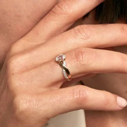 Bague Candice Or Jaune Oxyde De Zirconium