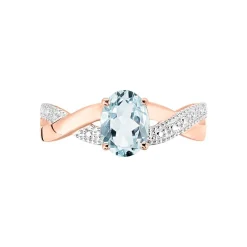 Bague Candice Or Rose Aigue Marine