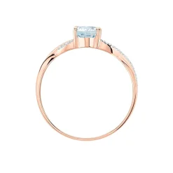 Bague Candice Or Rose Aigue Marine