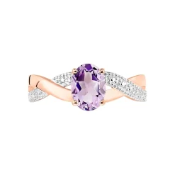 Bague Candice Or Rose Amethyste
