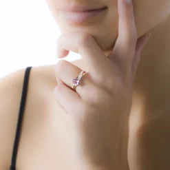 Bague Candice Or Rose Grenat