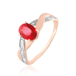 Bague Candice Or Rose Rubis
