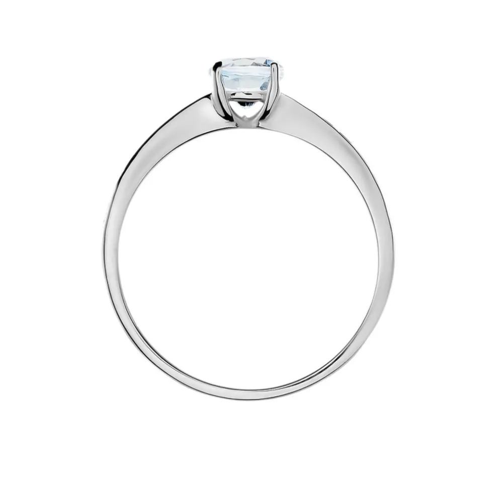 Bague Carrol Or Blanc Topaze Oxyde De Zirconium