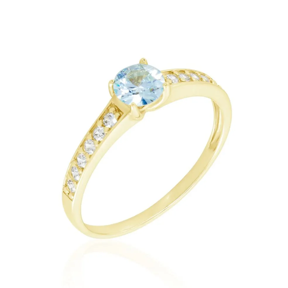 Bague Carrol Or Jaune Topaze Oxyde De Zirconium