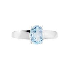 Bague Cassius Or Blanc Topaze Bleu Sky
