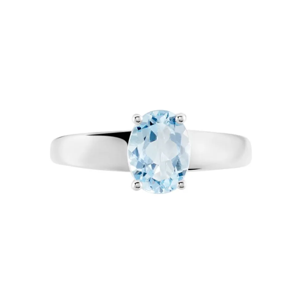 Bague Cassius Or Blanc Topaze Bleu Sky