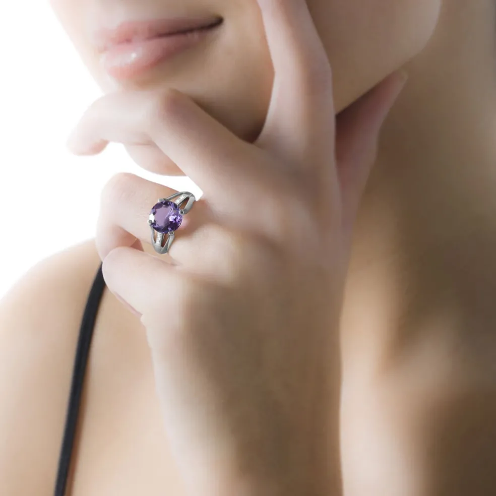 Bague Cecile Or Jaune Quartz Et Diamant