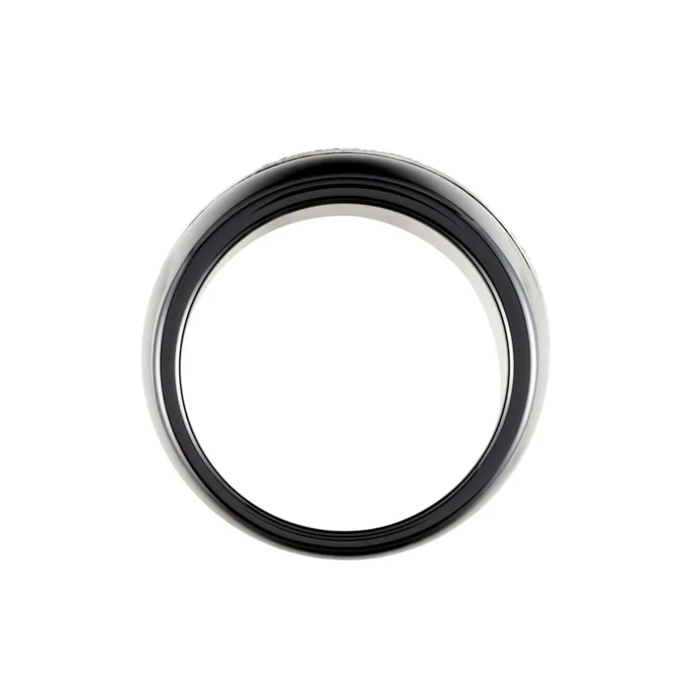 Bague Ceramik Design Argent Blanc Oxyde De Zirconium Et Céramique