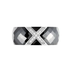 Bague Ceramique X Argent Blanc Oxyde De Zirconium Et Céramique