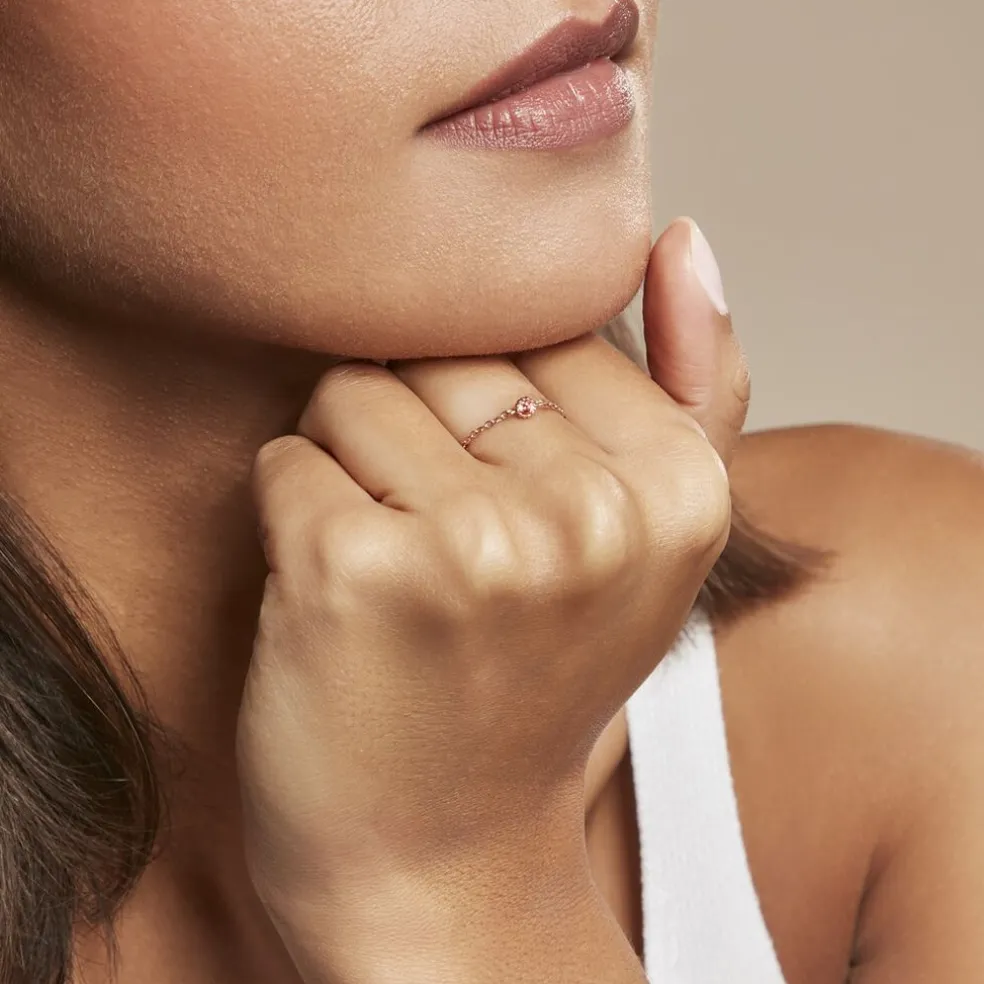 Bague Chaine Rio Selaron Argent Rose Oxyde De Zirconium