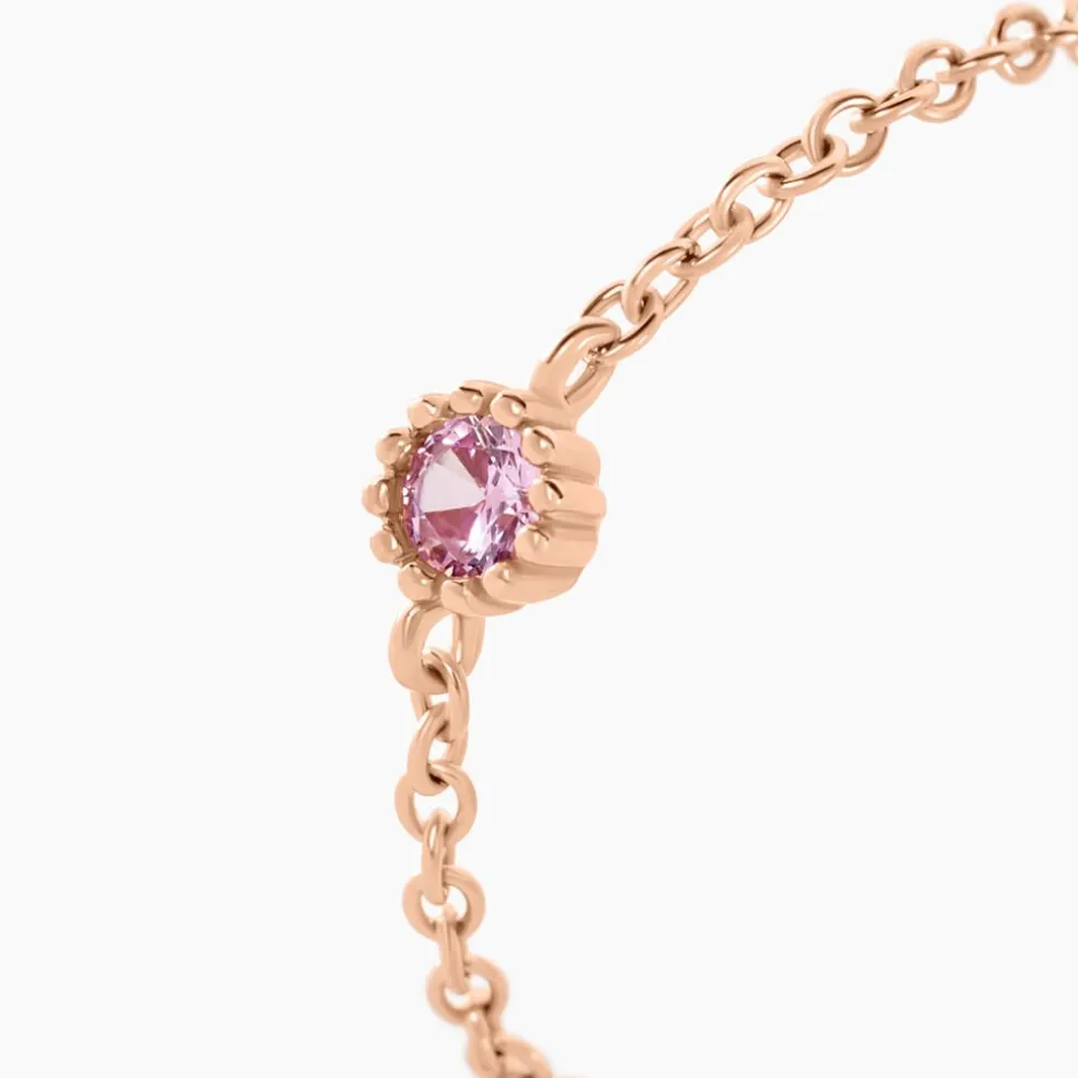 Bague Chaine Rio Selaron Argent Rose Oxyde De Zirconium