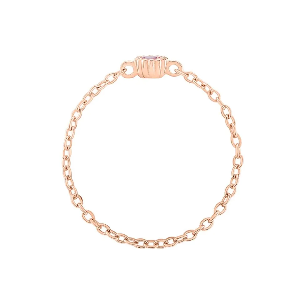 Bague Chaine Rio Selaron Argent Rose Oxyde De Zirconium