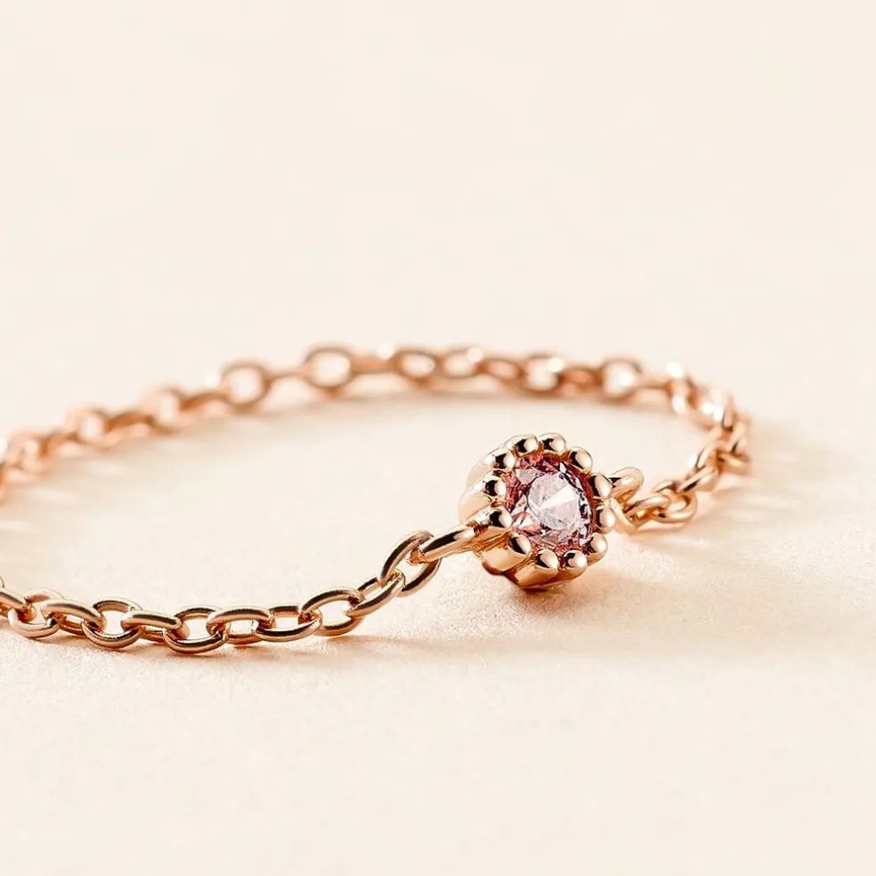 Bague Chaine Rio Selaron Argent Rose Oxyde De Zirconium
