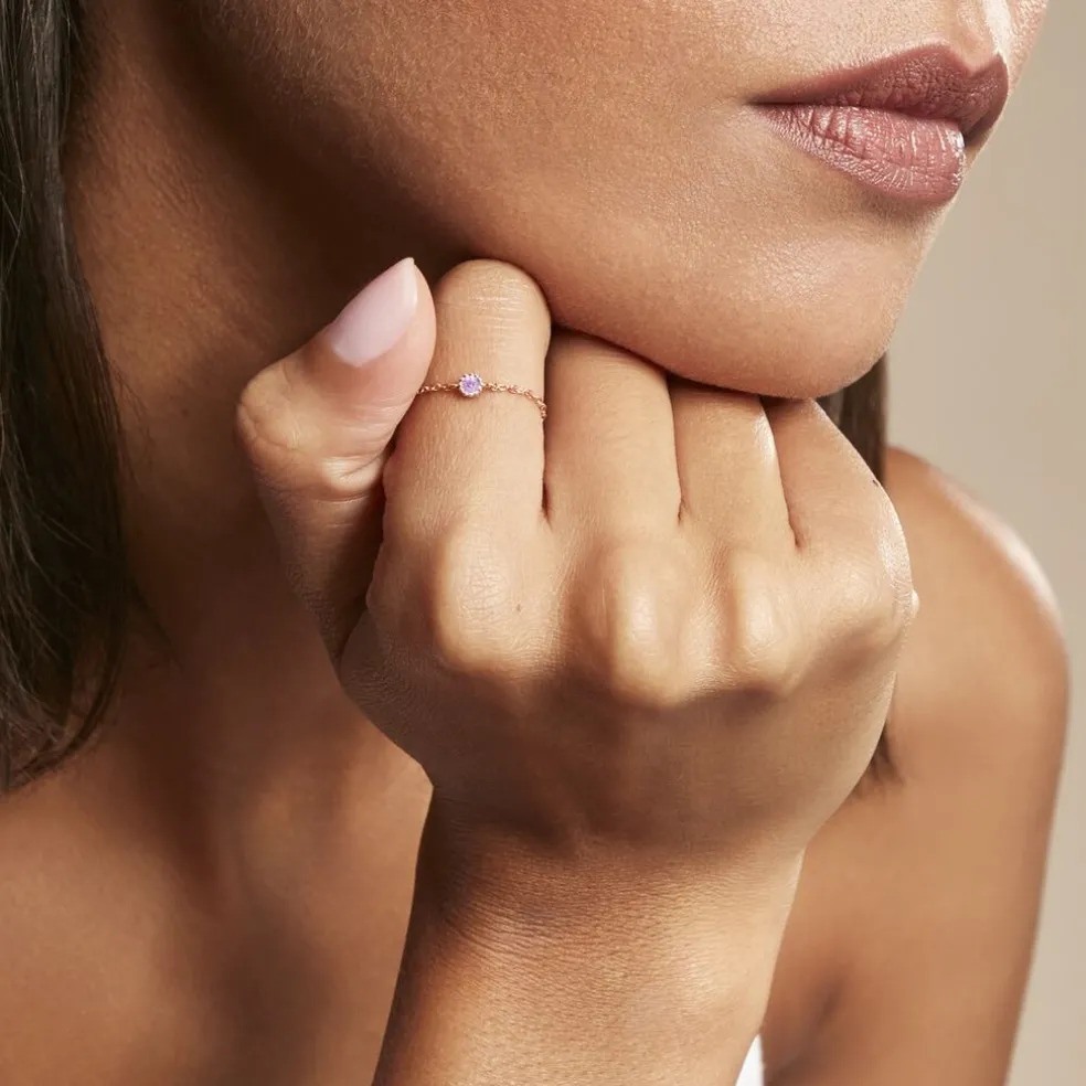 Bague Chaine Rio Selaron Argent Rose Oxyde De Zirconium