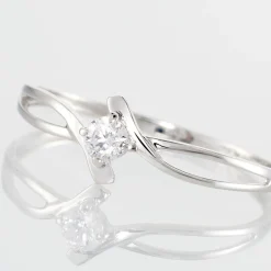 Bague Chamirame Or Blanc Oxyde De Zirconium