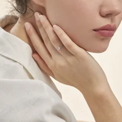 Bague Chamirame Or Blanc Oxyde De Zirconium