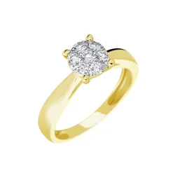 Bague Charlène Or Jaune Diamant Synthetique