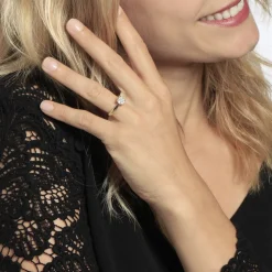 Bague Charlène Or Jaune Diamant Synthetique