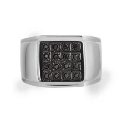 Bague Chevalière Acier Vieillit Teodor Oxydes De Zirconium