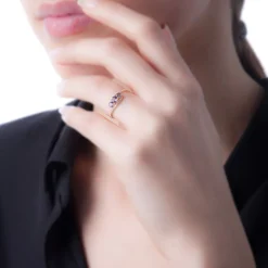 Bague Chloe Or Blanc Quartz Et Oxyde De Zirconium