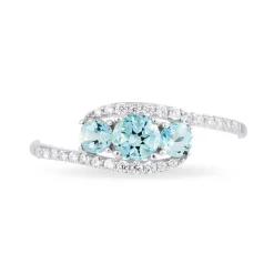 Bague Chloe Or Blanc Topaze Et Oxyde De Zirconium