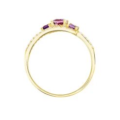 Bague Chloe Or Jaune Amethyste Et Oxyde De Zirconium