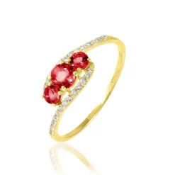 Bague Chloe Or Jaune Rubis Et Diamant