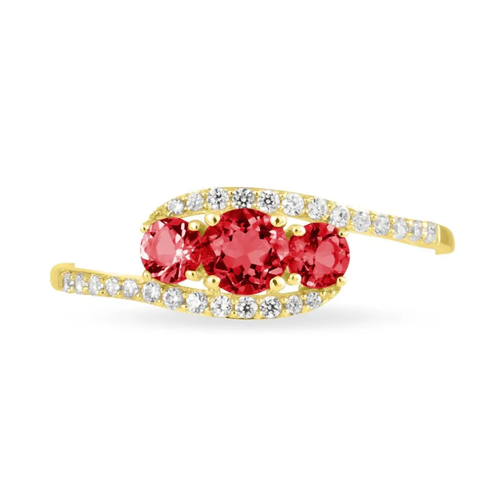 Bague Chloe Or Jaune Rubis Et Diamant