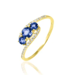 Bague Chloe Or Jaune Saphir Et Diamant