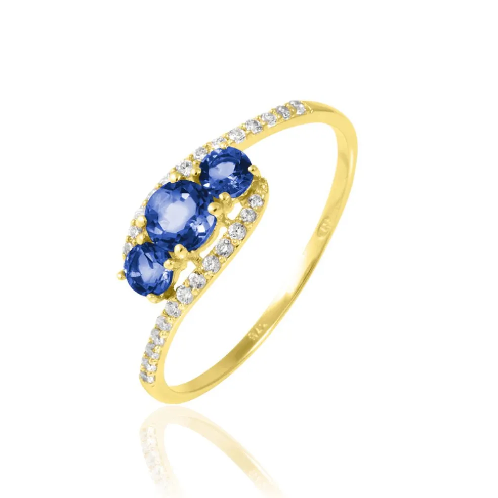 Bague Chloe Or Jaune Saphir Et Diamant