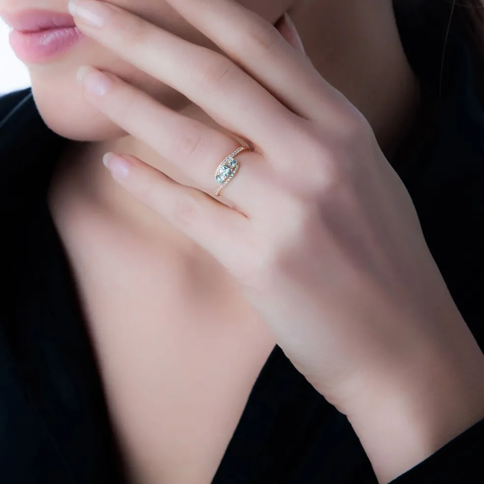 Bague Chloe Or Jaune Saphir Et Diamant