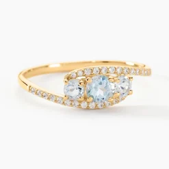 Bague Chloe Or Jaune Topaze Et Oxyde De Zirconium