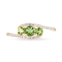 Bague Chloe Or Rose Péridot Et Oxyde De Zirconium