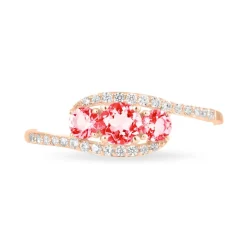Bague Chloe Or Rose Rubis Et Diamant