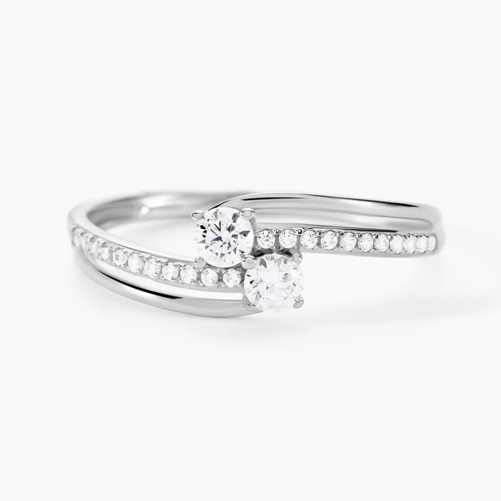 Bague Clarina Or Blanc Oxyde De Zirconium