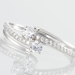 Bague Clarina Or Blanc Oxyde De Zirconium