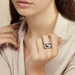 Bague Cleoria Acier Blanc