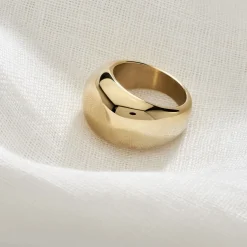 Bague Cleoria Acier Dore