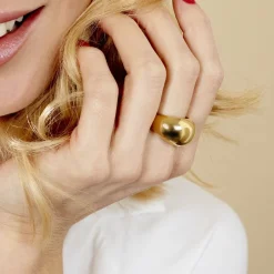 Bague Cleoria Acier Dore